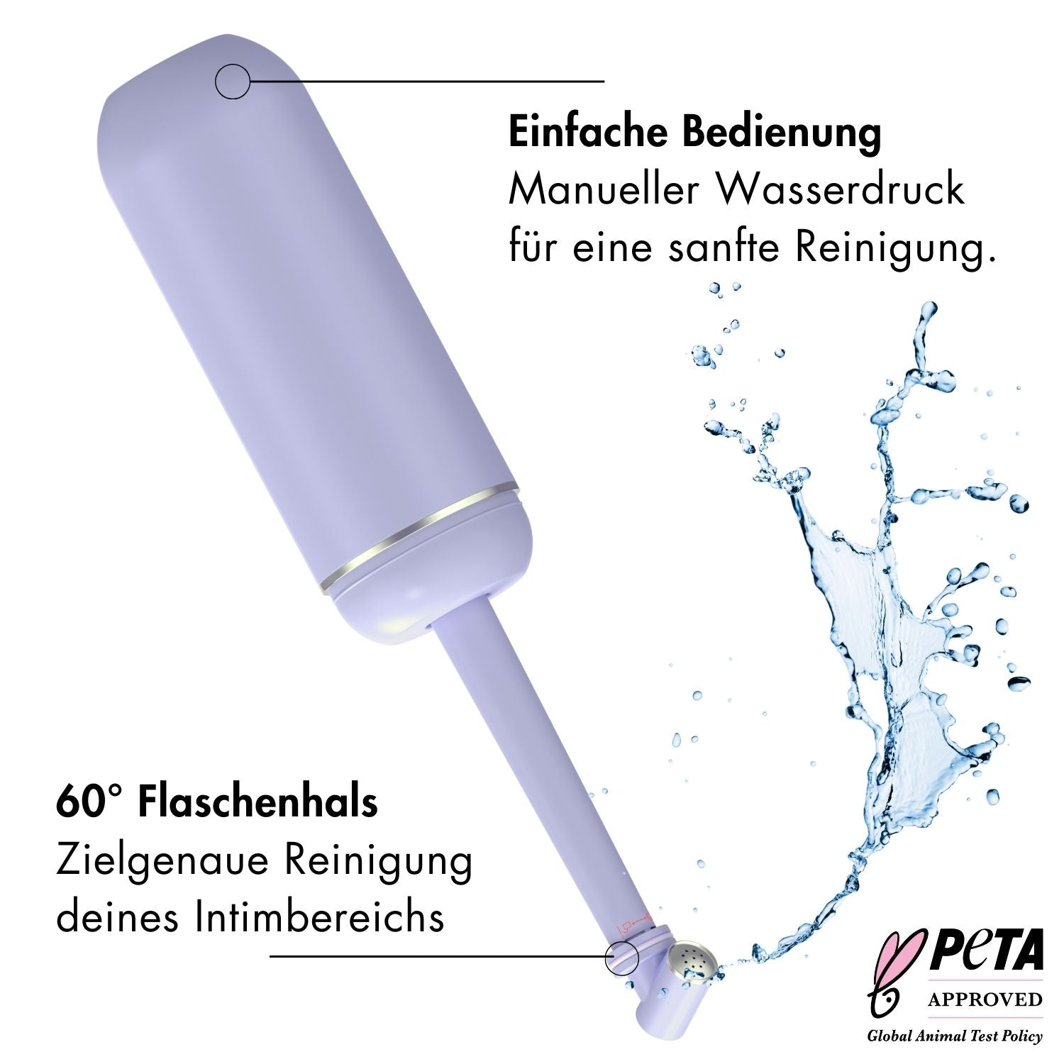 Intim - /Podusche - The Peri Bottle 380ml - MyClarella - einfache, manuelle Bedienung für sanfte Reinigung, 60 Grad Flaschenhals für zielgenaue Reinigung