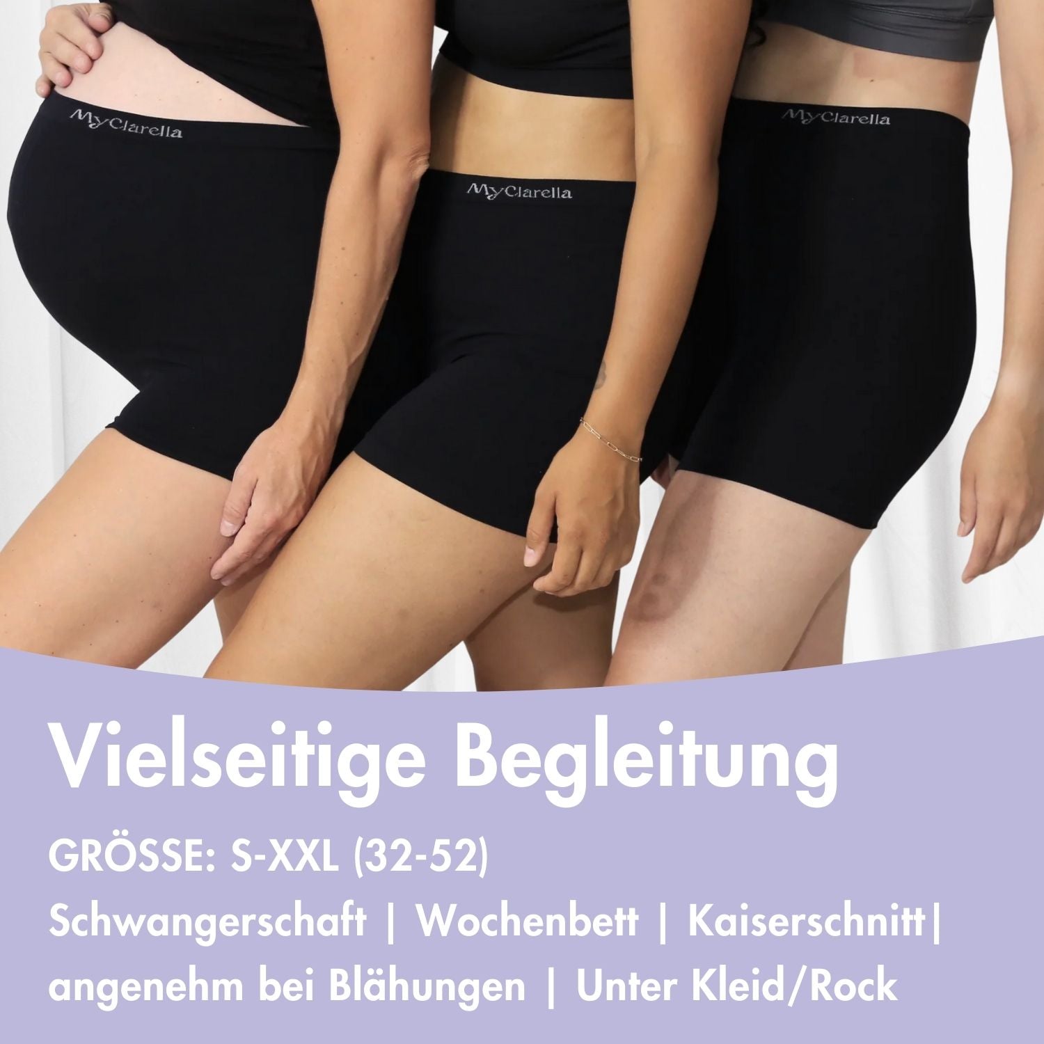 The Mama Panty - Postpartum Panty Unterwäsche von Schwangerschaft bis Wochenbett - MyClarella - für Größen S bis XXL.