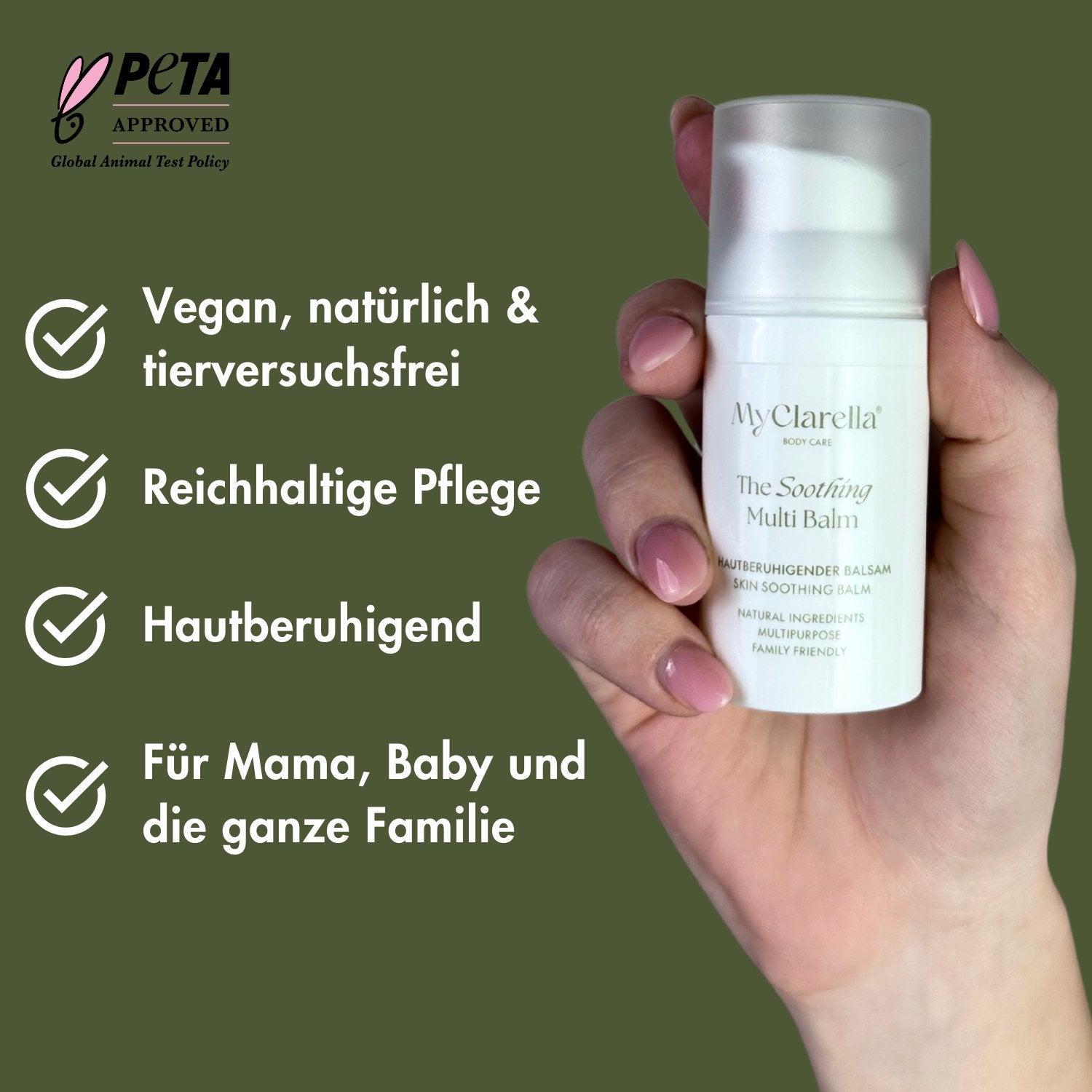 The Soothing Multi Balm - Brustwarzen - /Narben - /Wundschutzbalsam - MyClarella - vegan, natürlich, tierversuchsfrei, reichhaltig, hautberuhigend, für Mama, Baby und die ganze Familie