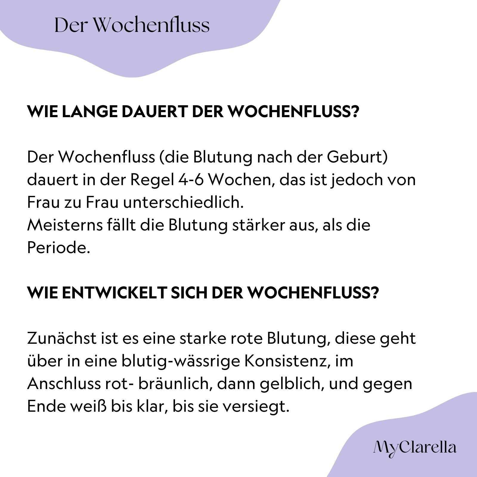 Bio-Wochenbetteinlagen (10er Pack) - MyClarella - Aufklärung über Wochenbettfluss