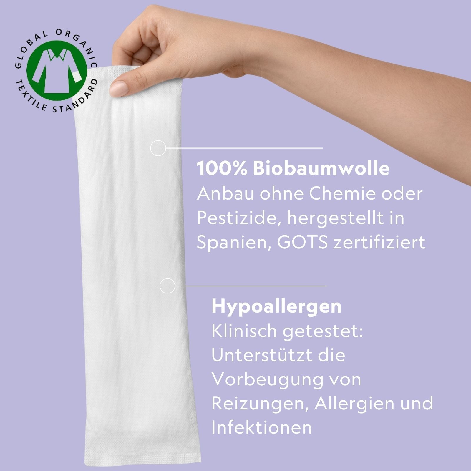 Bio-Wochenbetteinlagen (10er Pack) - MyClarella aus 100% Biobaumwolle ohne Chemie oder Pestizide, GOTS zertifiziert, Hypoallergen